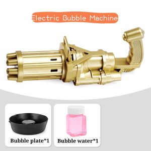 【Melody】Childrens Gatling Bubble Machine  Handheld Electric Bubble Blowing With Fan #BK0037#