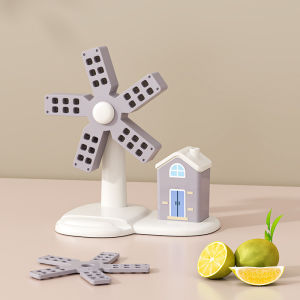 Quivlox Heat Resistant Silicone Mat Windmill Design Non Slip Pot Bowl Coaster Table Kitchen Protector Pad Alas