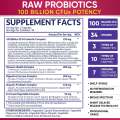Raw Probiotics for Women, 100 Billion CFU with Prebiotics, Digestive Enzymes, Approved Probiotic for Adult Women. 