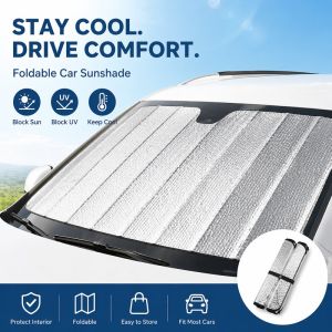 Car Sunshade Windshield Cover Foldable Uv Block Heat Shield Front Window Visor Parking Travel