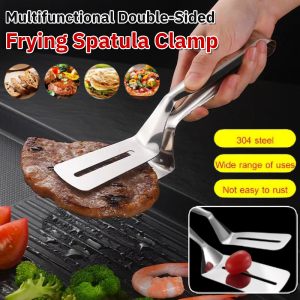 Multifunctional Double-Sided Frying Spatula Clamp Non Stick Spatula Tongs Multi-Use Frying Shovel Clip Kitchen Cooking Tool