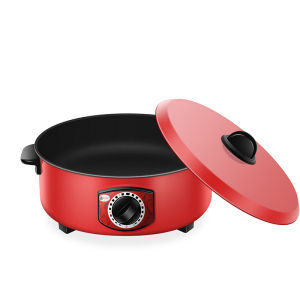 [tianjunmaoyi] Electric Caldron Red Electric Frying Pan Steaming Boiling Stewing Multifunctional Electric Chafing Dish