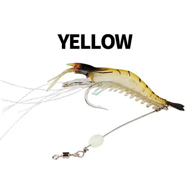 SUKE Soft Shrimp Bait Luminous Artificial Worm Fishing Lure With Hook Silicone Prawn Bait 1.3g/5cm