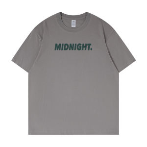 重磅纯棉230克MIDNIGHT正胸印花短袖男夏季潮牌街头风宽松男t恤