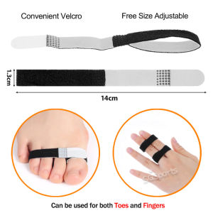 Fabric Toe Splint Finger Tape Toe Brace Bunion Corrector Buddy Strap for Toes and Fingers With Padded Hook and Loop