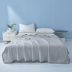 HUNIU HOUSE Mỏng và thoáng khí Chăn bông lụa băng mùa hè Màu đơn sắc Nhẹ Chăn đắp Đơn giản Có thể giặt bằng máy Chăn điều hòa không khí Ký túc xá