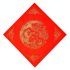 GONUUWGL Blank New Trendy Phoenix Good Luck Traditional Blessing New Year Red Xuan Paper Chinese Rice Paper Calligraphy Paper Home Decoration