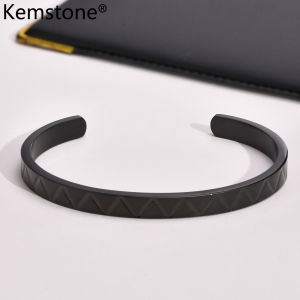 Kemstone Vòng Tay Nam Dập Nổi Sóng Bằng Thép Không Gỉ Vòng Tay Quà Tặng Trang Sức