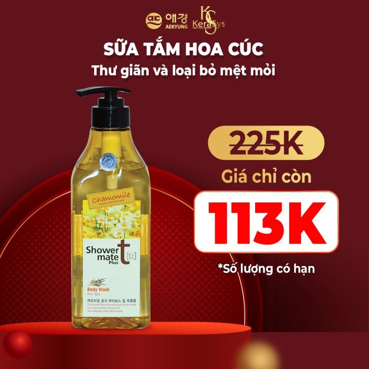 Sữa tắm cao cấp Hàn Quốc Shower Mate Chamomile tinh chất hoa cúc làm ...
