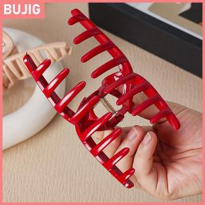 BUJIG คลิปหนีบผมซิลิโคนสำหรับผู้หญิงแบบใหม่คลิปหนีบผมรูปฉลามแบบนิ่มทนทานต่อการกระแทกสำหรับกีฬากลางแจ้งขี่จักรยาน