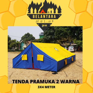 Tenda Pramuka Belantara Ukuran 3x4 meter Bahan D 300 Korea Beragam warna Plus Sablon
