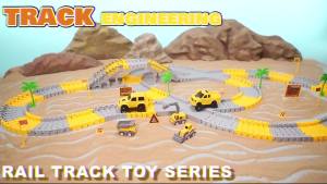 Kids Toys 253 PCS Construction Race Tracks Toy for 3 4 5 6 7 8 Year Old Boys Girls 5 PCS Construction Truck Car and Flexible Track Play Set Create A Engineering Road Games Toddler Toys Birthday Gifts