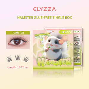 Elyzza Animal-Inspired Glue-Free False Lashes – Lambkin Hamster Birdie 10-12mm Kitten Foxy 9-13mm Doggy 9-11mm Rabbit LC Curl Natural Style Self-Adhesive Suitable Korean Make Up Look