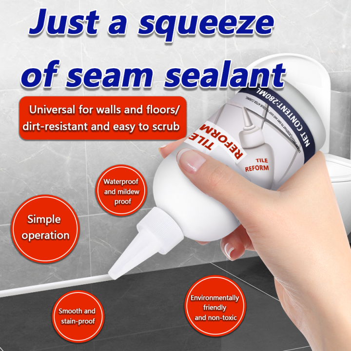 1PC 150ml/280ml white caulking agent. Floor tile gap filler. Bathroom