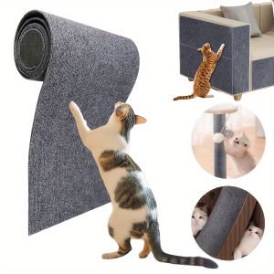 Cut-to-Size Adhesive Cat Scratching Mat Roll Multi-Length EVA Scratch Pads Sofa & Wall Protector Durable Cat Carpet for Horizontal & Vertical Use with Sticky Tape - Ideal for Cat Furniture Protection
