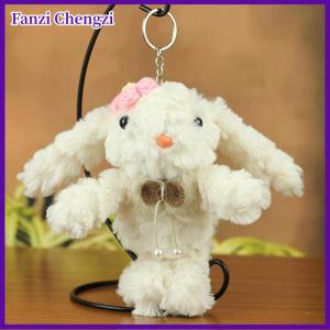 Fanzi 1 mảnh phim hoạt hình thỏ mềm nhồi bông Búp bê mặt Dây Chuyền Thỏ đồ chơi sang trọng móc khóa xe vòng ba lô túi trang trí quà tặng trẻ em