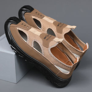 Free Shipping MenS Summer Sandals Featuring A Hollowed-Out Design Breathable Mesh And A Slip-On Style Perfect For Outdoor Activities Casual Wear And As Beach Shoes