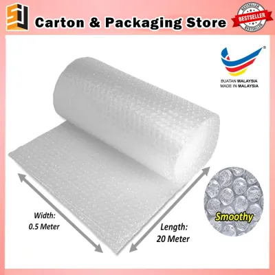 Bubble Wrap 20 meter x 0.5 meter Packing Packaging Plastic Wrap Single Layer Double Layer