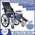 Dr.Smith Hydraulic high back wheelchair Multifunctional Folding Medical Wheelchair With Toilet Adjustable Backrest Folding Wheelchair Multifunctional Medical Wheelchair Elderly Trolley Scooter (Toilet + Pillow). 