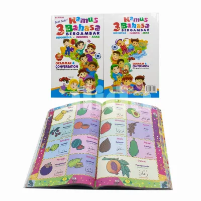 Kamus 3 Bahasa Bergambar Indonesia - Inggris - Arab Buku Anak