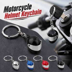 NOBLELUX Zinc Alloy Motorcycle Helmet Keychain Mini 3D Car Key Ring  Solid Color Backpack Key Pendant Men Ornament Gift