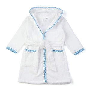 Ruffkids 100% Cotton BathRobe Boys Girls Robe Pajamas Sleepwear With Belt White Pijamas Long Sleeve Hooded Bath Towels Kids Pjs