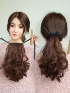 [ 25cm hàng loại 1 ] tóc giả nữ cột xoăn ngắn tóc giả buộc tóc đuôi ngựa tóc giả ngắn
