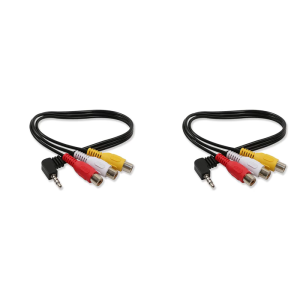 Strong 3.5mm Male to 3RCA Female Viedo Adapter Cable for Improved Device Connection in Tight Areas Clearly Video Support