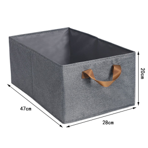 waesa【Buy 1 Get 2】Cotton Linen clothing storage box 40*27*17cm foldable wardrobe layered organizing box/household drawer organizer/storage basket