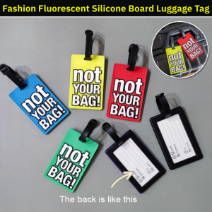Fashion Fluorescent Silicone Board Luggage Tag Travel Suitcase Labels Sticker Hanging Tag Check-In Tag Bag Accessories