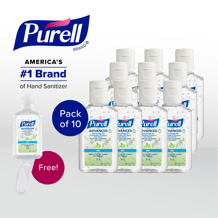 PURELL® Advanced Hand Sanitizer Gel - 30ml (Pack of 10) + Free 1 x 30ml w/ Jelly Wrap [Exp:12/2025]