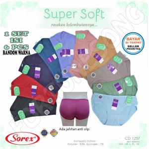 SOREX - 6 Pcs Celana Dalam Wanita Sorex Super Soft art 1257 (tipe mini)