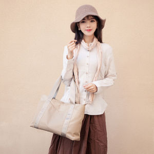 Cross-border waterproof nylon tote bag large-capacity shoulder handbag simple large cloth bag travel bag wholesale