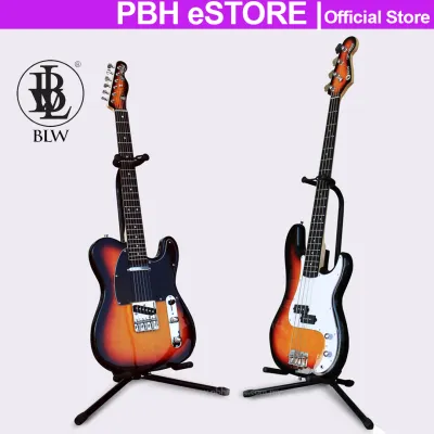 BLW Adjustable Tubular Guitar Stand S-GS for Acoustic Electric Classical and Bass Guitar (Black)