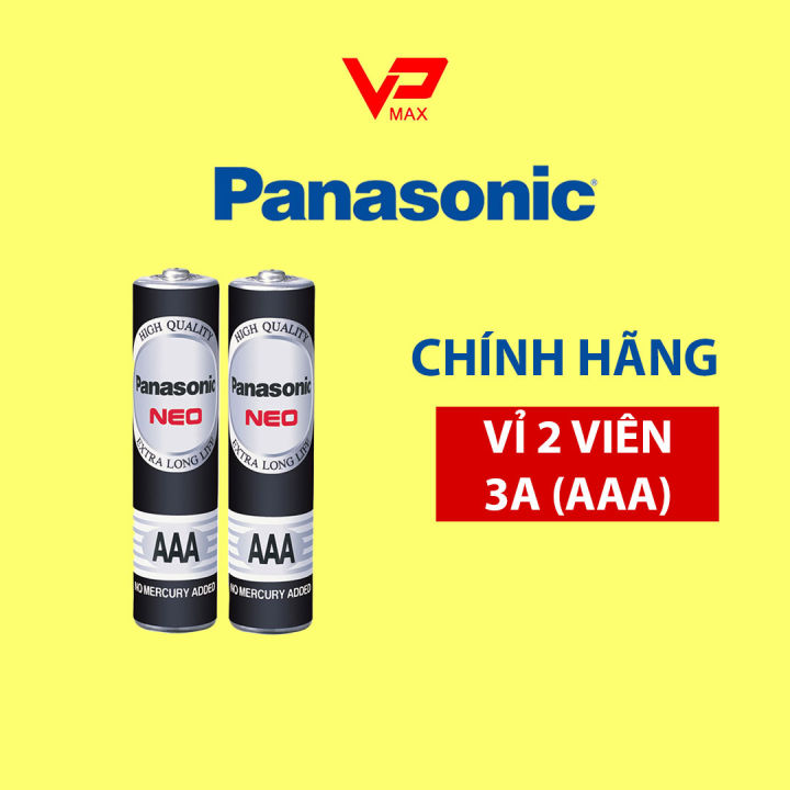 Vỉ 2 viên pin Panasonic 3A (AAA) pin đũa dùng cho đồ chơi, đồng hồ ...