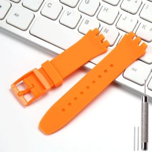 Watch Accessories Suitable for SWATCH 20mm Watch Band Women Kids Replacement Rubber Strap Outdoor Sports Waterproof Bracelet
