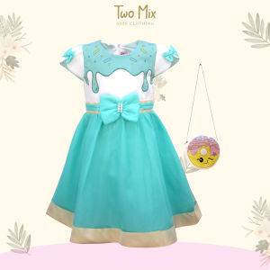 Two Mix Baju Anak Anak Perempuan Cantik Bonus Gratis Tas Anak Cantik Bahan Kaos + Satin 4181
