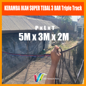 ANZ Keramba Ikan - Keramba Ikan hapa waring jaring RK 3 bar triple track anti geser siap pakai ukuran 5x3x2