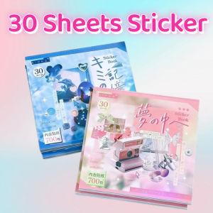30 Sheets Sticker Handbook Stickers Japanese Artistic Conception Cut Film Sticker Flashing Dream Sticker