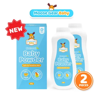 Moose Gear Baby Powder 80g 2PCS Talc Free for Newborn Infants Vegan Natural Ingredients