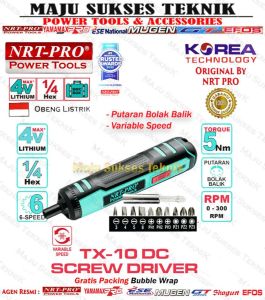 NRT-PRO TX 10 DC Cordless Screwdriver 5 Nm Mesin Obeng Baterai Battery Batre 4V HEX 1/4 TX10 TX 10