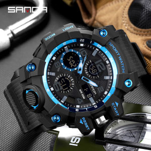 SANDA G Style New Mens Watches 50M Waterproof Shock Sports Military Quartz Watch For Male Digital Wristwatch Clock 6021