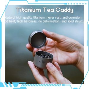 【Leyo Mall】 Boundless Voyage Titanium Tea Jar Mini Size Tea Canister Ultralight Portable Tin Jar for Loose Tea Coffee Spices Beans Sugar