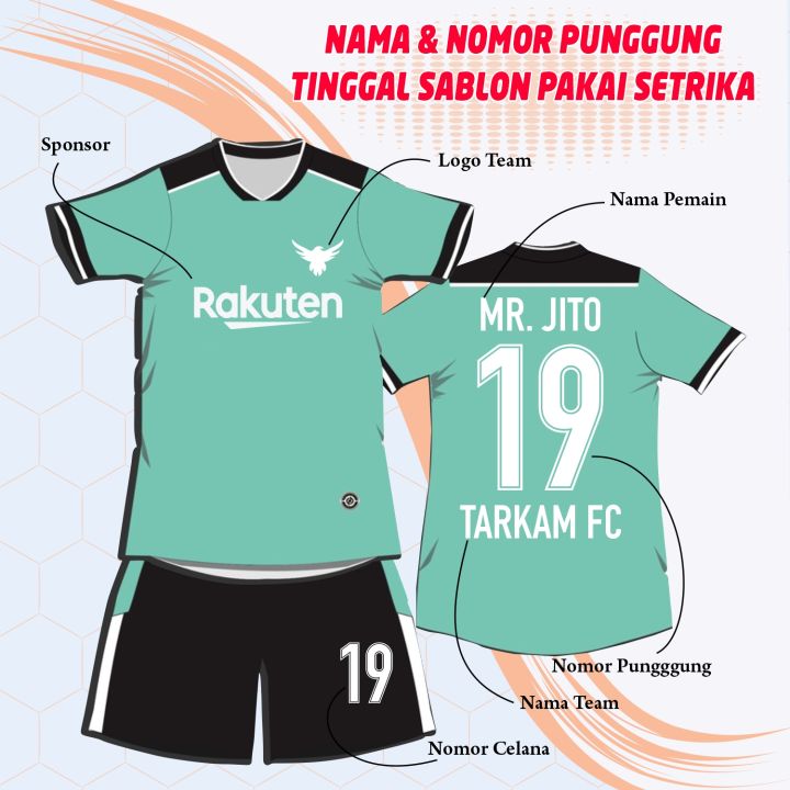 Sablon Nama Nomor punggung kaos Jersey Sablon Kaos Jersey Nomor