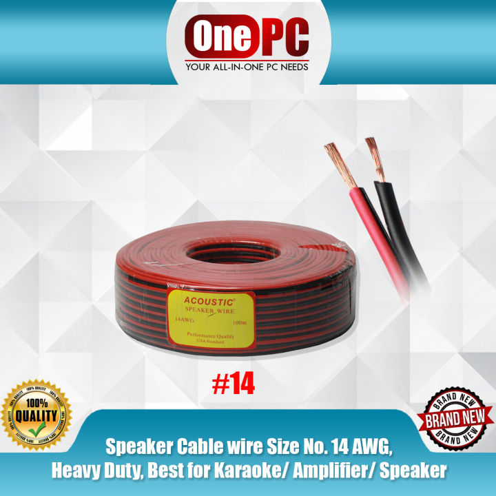 Speaker Cable wire Size No. 14 AWG, Heavy Duty, Best for Karaoke/ Amplifier/ Speaker