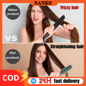 Multi functional hair comb heated straight hair comb with straight and curly hair functions