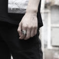 Sinboia Domineering Lion Head Silver Ring For Men. 