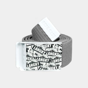Ikat Pinggang Pria Kanvas Webing Distro Original Langky Belt KKPR D.Affo Hitam Putih Abu