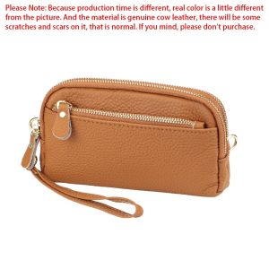 Smart King Clutch Wallet Purse for Women Genuine Cow Leather Large Capacity Zipper Wallets Fashion Chain Crossbody Bag 1571