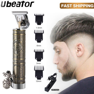 newest T9 gold silver  Hair Trimmer Rechargeable Electric Hair Clipper Mens Cordless Haircut  Titanium steel blade clipper